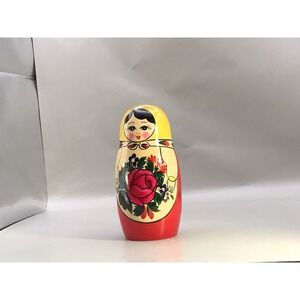 6 Piece Babushka Matryoshka Nesting Doll Set Hand Painted Wooden Russian